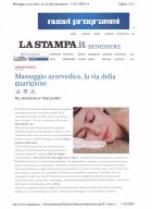La Stampa. it - rubrica Benessere - Ayurveda Monaci Erranti